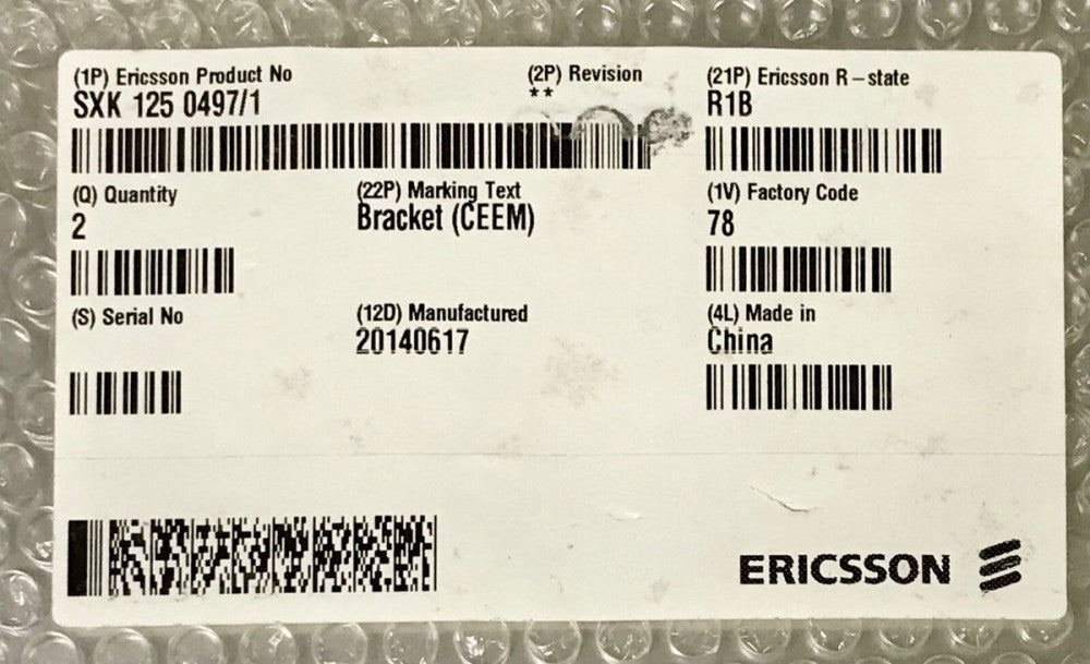 SET OF (2) ERICSSON SXK 125 0497/1 R-State R1B CEEM Bracket