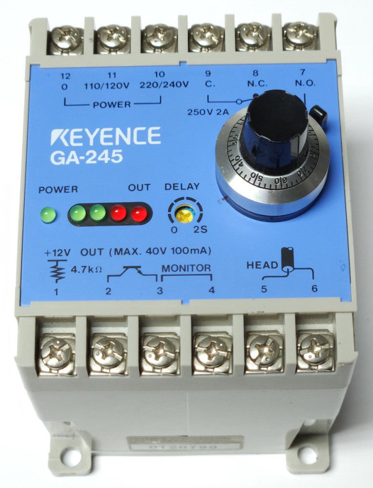 KEYENCE GA-245 Adjustable Vibration Sensor Module Amplifier GA 245 120-240 VAC