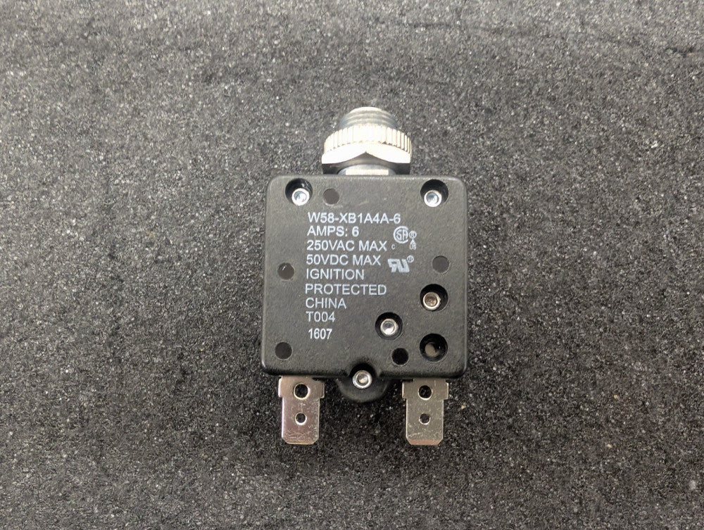 New, TE Connectivity, W58-XB1A4A-6, CIR BRKR THRM 6A 250VAC 50VDC, Lot of 2