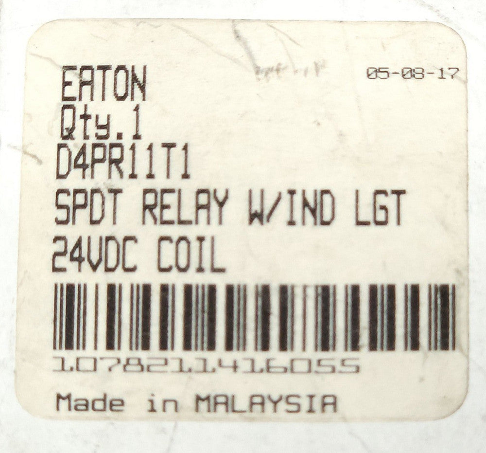 EATON CUTLER HAMMER D4PR11T1 SPDT 24 VDC Relay with Indicating Light 5 Blade Typ