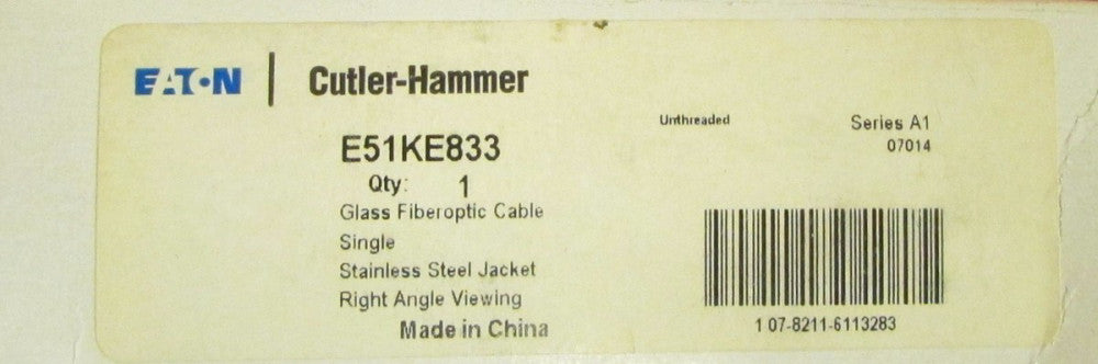 EATON CUTLER HAMMER E51KE833 Fiber Optic Stainless Steel Jacket Thermal Cable 