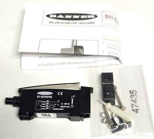 BANNER D11EP6FPQ Fiber Optic Sensor Photoelectric D11 Expert Series