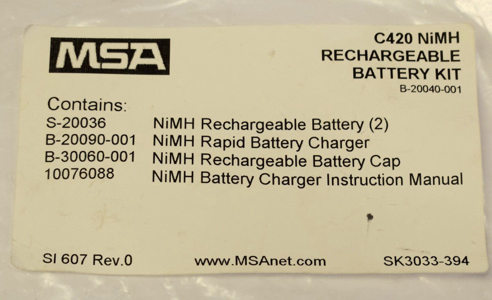 MSA B 20090 001 NiMH C420 PAPR Rapid Battery Charger ONLY SK3033 385 for AIRGAS