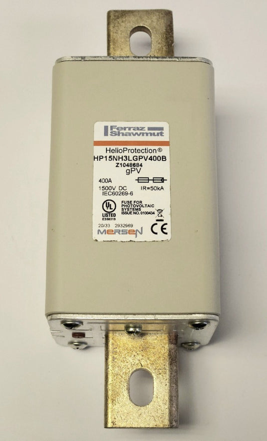 FERRAZ SHAWMUT HP15NH3LGPV400B 400 AMP Helio Protection Fuse 1500 VDC Z1048684