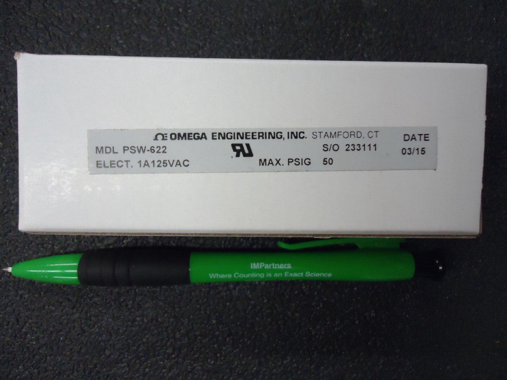 Omega PSW-622 3.0-40 psi pressure switch with 1 Amp Gold plated contacts. New!