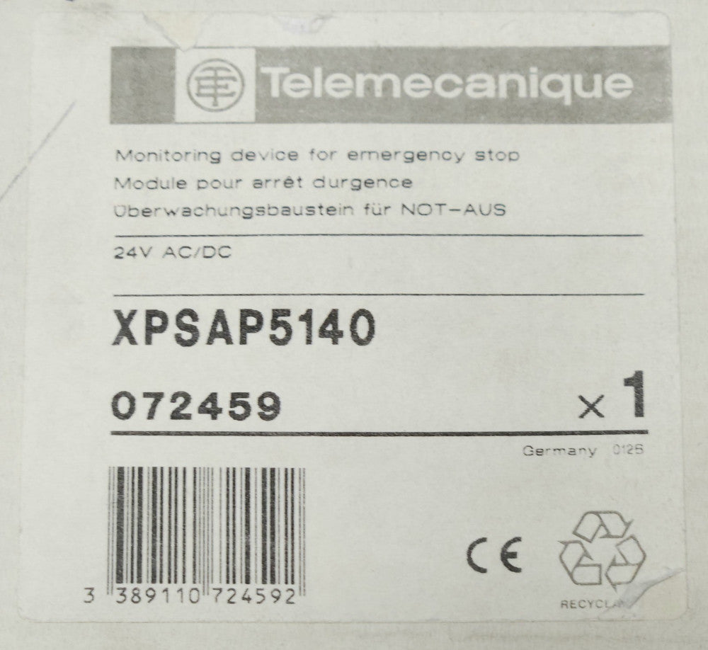 TELEMECANIQUE XPSAP5140 EMERGENCY STOP MONITORING Device Safety Relay Module