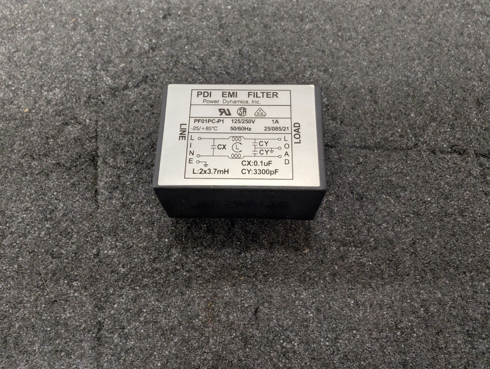New, Power Dynamics, PF01PC-P1, 125V 1A EMI Filters - Lot of 3pcs