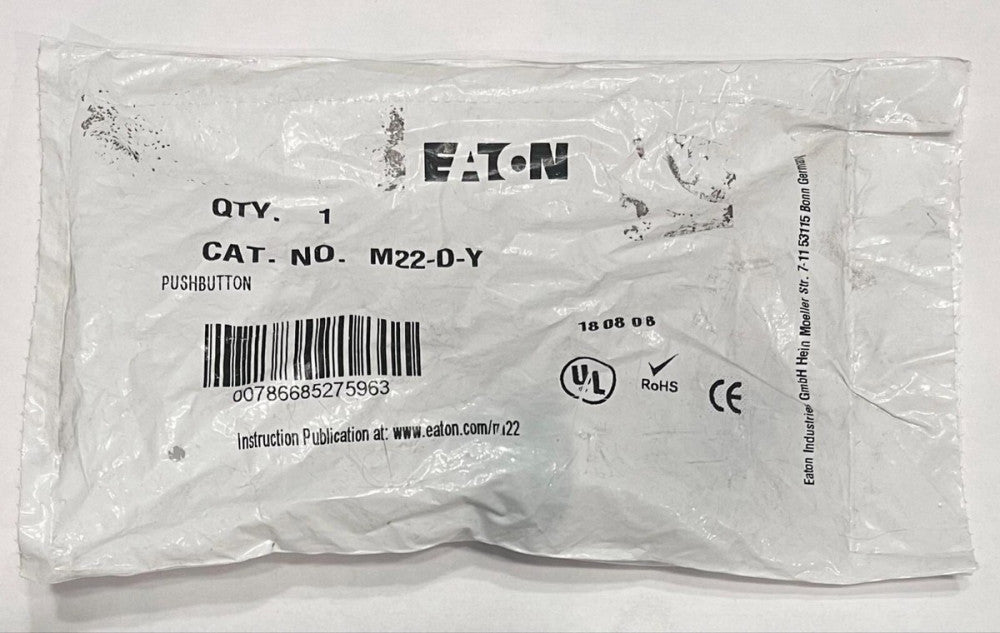 EATON M22 D Y Yellow Push Button M22-D-Y
