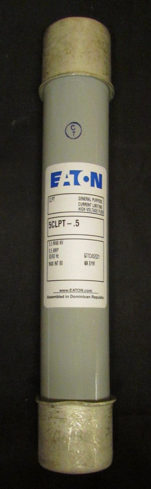 EATON CUTLER HAMMER 5CLPT-.5 Medium Voltage .5 Amp Fuse 5CLPT .5 677C452G21