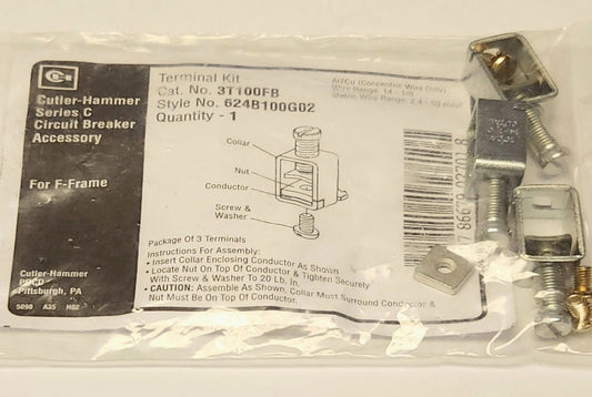 EATON CUTLER HAMMER 3T100FB F Frame Breaker 100 AMP Lug Kit Type FD HFD