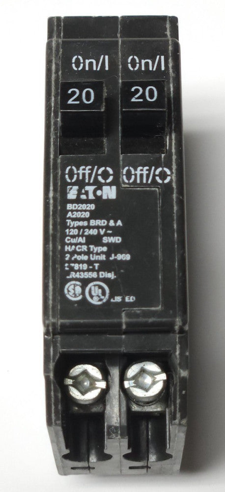 EATON CUTLER HAMMER BD2020 Type BR Duplex Single Pole 20 AMP Circuit