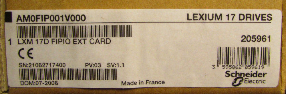 SCHNEIDER ELECTRIC AM0FIP001V000 Lexium 17 Drives LXM 17D FIPIO EXT Card *SEALED