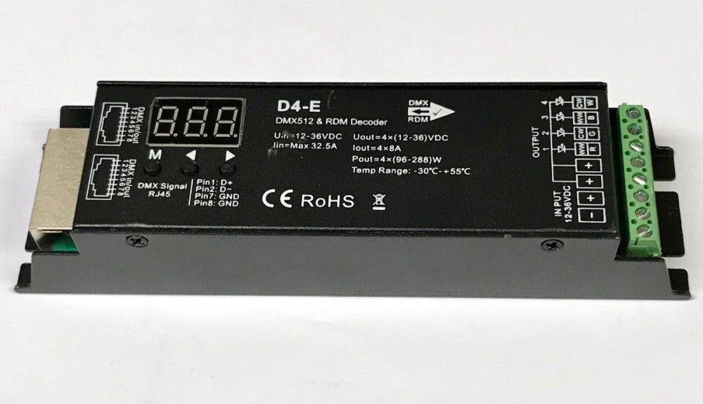 D4-E DMX512 RDM Decoder DMX& RDM 4 Chanel LED 12-36 VDC