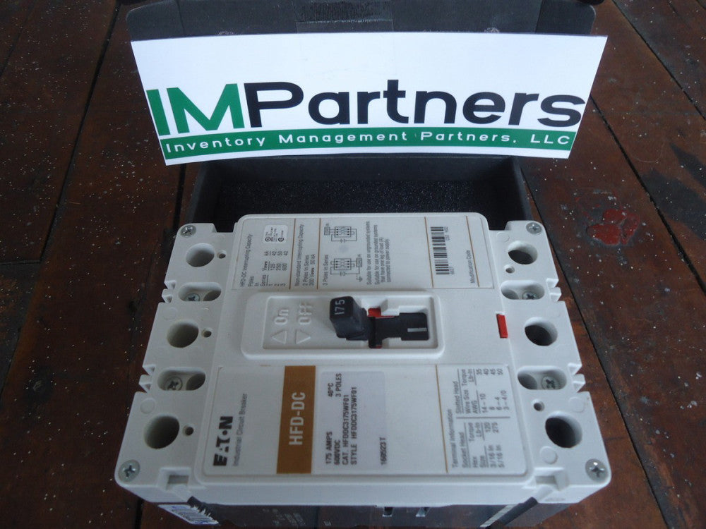 New, HFDDC3175WF01 Eaton SERIES C, F-FRAME MOLDED CASE CIRCUIT BREAKER 175