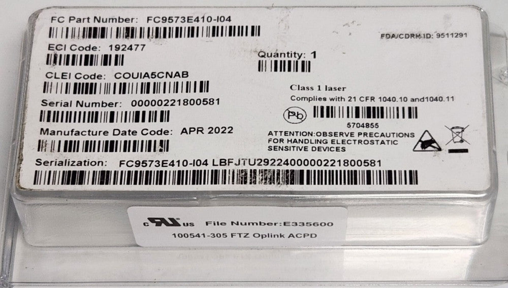 OPLINK TXP1XGDS1IFJTE2G FC FC9573E410 104 Network Transceiver Module