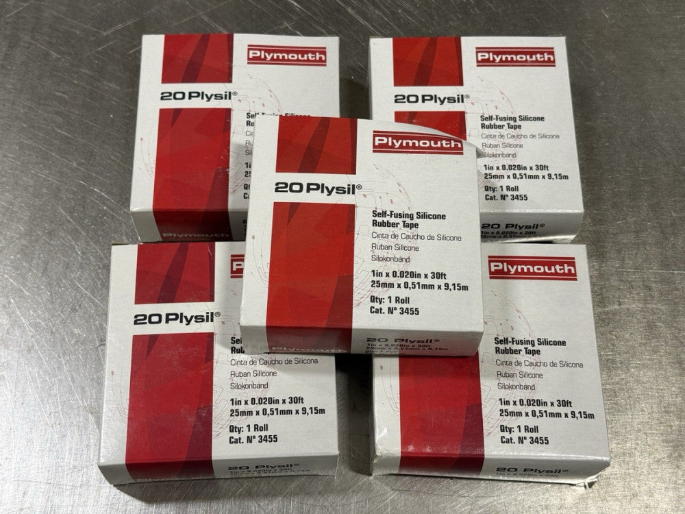 Lot of 5 - Plymouth 20 Plysil Self Fusing Silicone Rubber Tape - 1" x 30' New