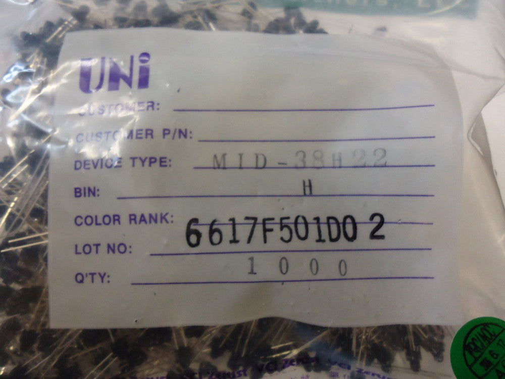 MID38H22, Uni, LED, BRAND NEW 1 order @ 1000 pieces !