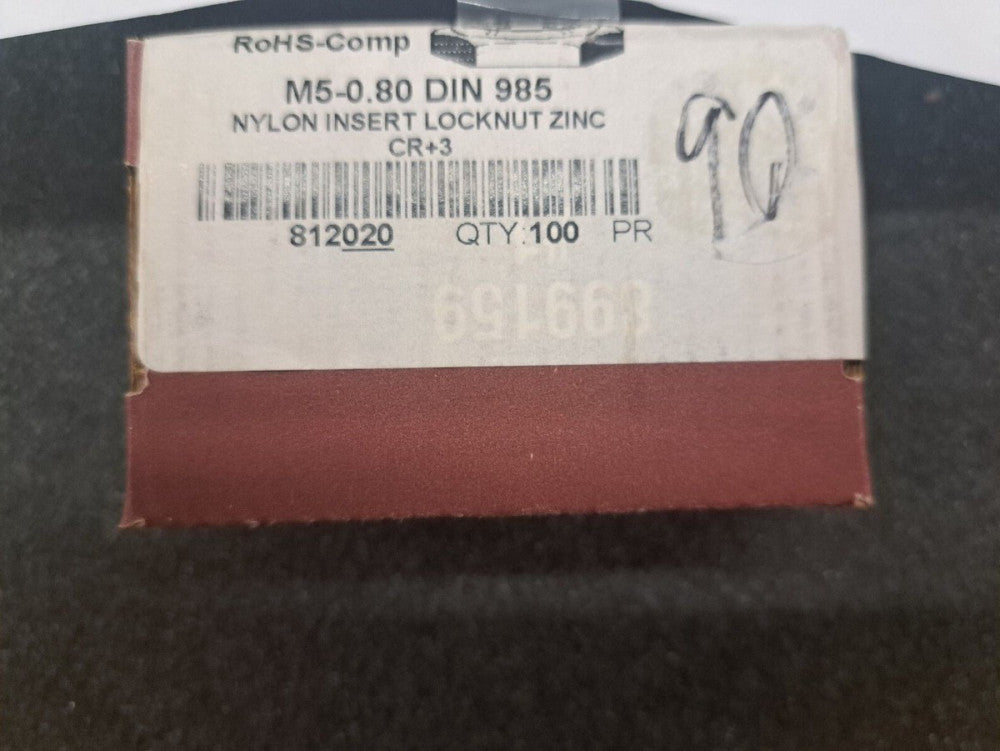 New, Brighton, M5-0.80DIN985, Nylon Insert Locknut - Sold as lot of 397pcs  