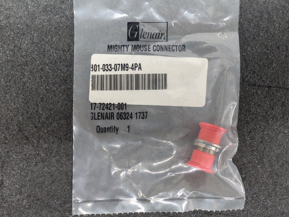 New, Glenair, 801-033-07M9-4PA, MIGHTY MOUSE CONN PLUG MALE 4POS GOLD SOLDER