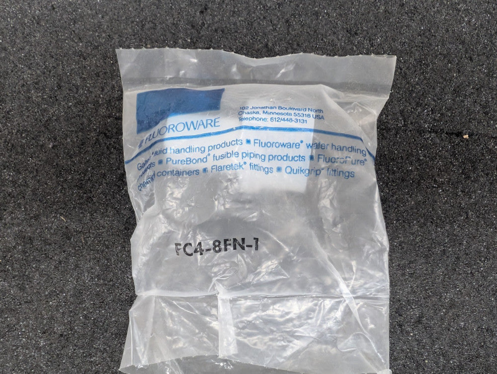 New, Fluoroware, FC4-8FN-1, Straight Adapter, FNPT