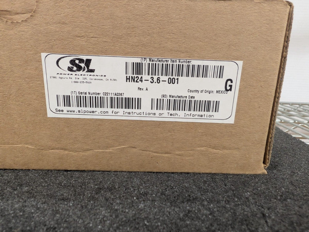 New, SL Power Electronics, HN24-3.6-A+G, AC/DC CONVERTER 24V 86W