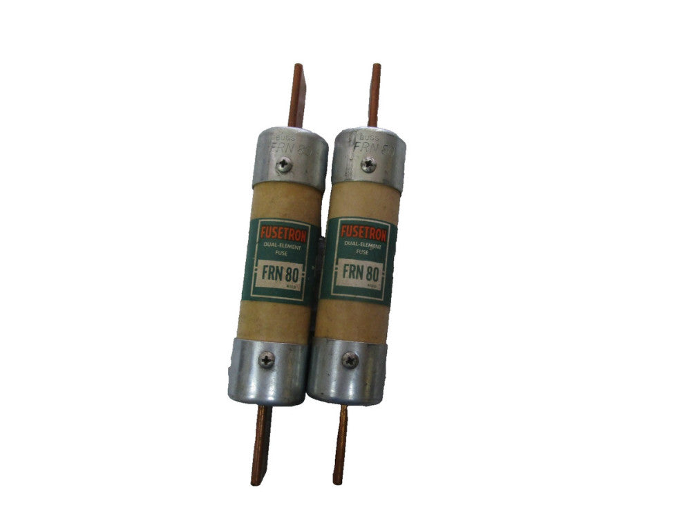 Bussman Fusetron FRN80 Dual Element Fuse 80 Amp 250Vac Lot Of 2