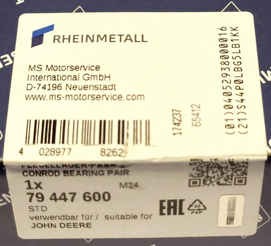 RHEINMETALL JOHN DEERE 79 447 600 STD CONROD Bearing Pair for Connecting Rod 60