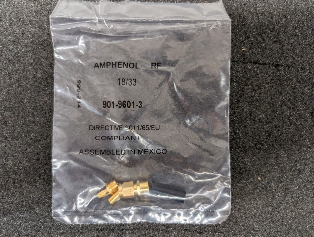New, Amphenol, 901-9601-3, CONN SMA PLUG STR 50 OHM SOLDER