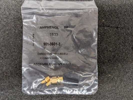 New, Amphenol, 901-9601-3, CONN SMA PLUG STR 50 OHM SOLDER