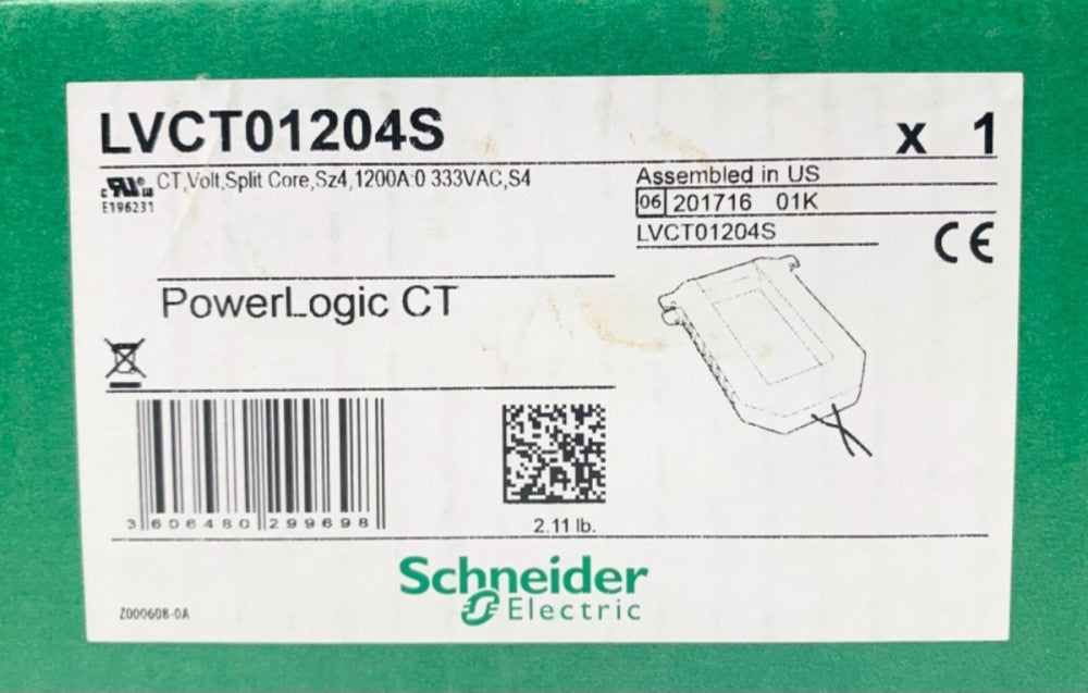 SCHNIEDER ELETRICAL LVCT01204S Power Logic CT Split Core Assembly Size 4 1200
