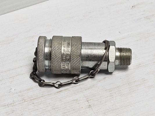 NEW PERFECTING THREADED COUPLING 3/8" MNPT W/ CAP