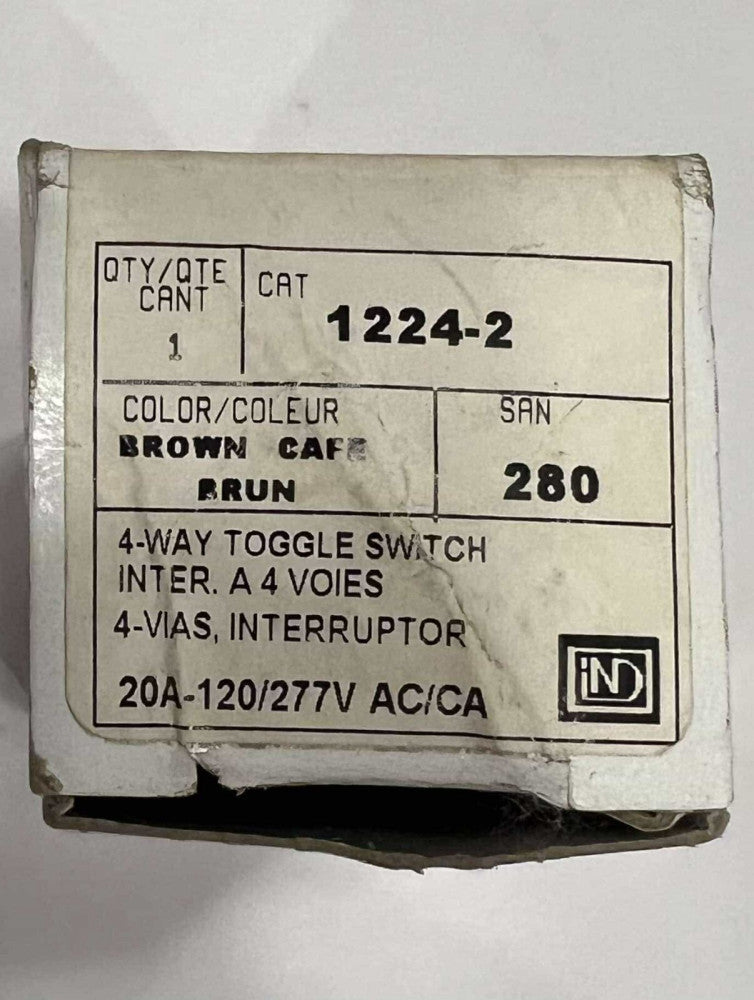 LEVITON 1224 2 Toggle Switch 20 AMP 120 277 VAC Brown