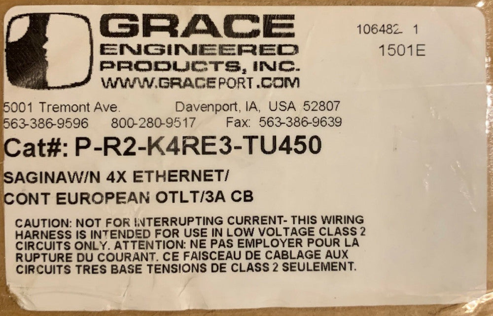 GRACE P R2 K4RE3 TU450 SAGINAW 4X Ethernet SCE Computr Interface P R2 K4RE3 0450