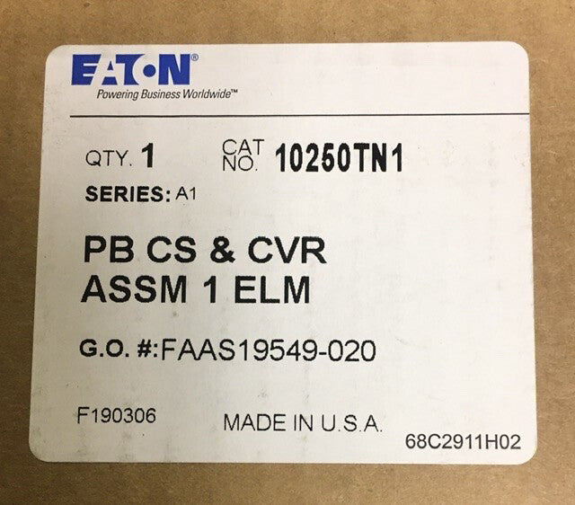 EATON CUTLER HAMMER 10250TN1 Single Unit Pushbutton Station Enclosure 