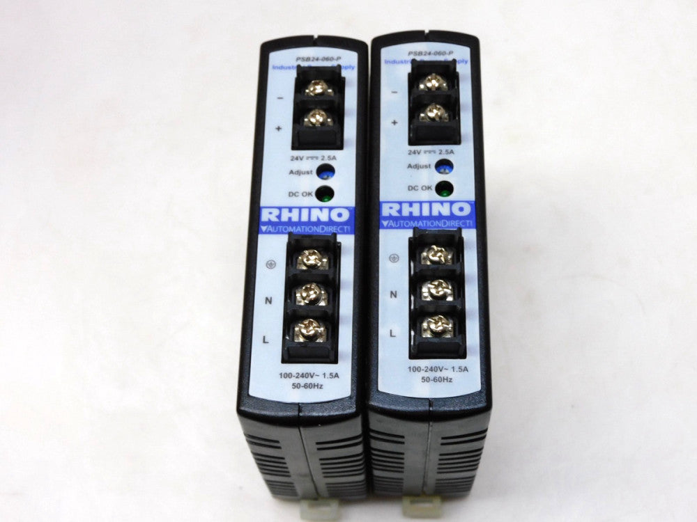 Automation Direct PSB24-060-P Rhino Industrial Power Supply 24vdc 2.5A Lot Of 2