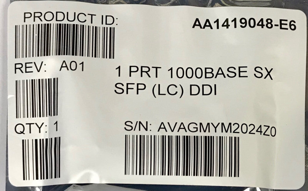 GENBAND AA1419048 E6 1 PRT 1000BASE SX SFP (LC) DDI TRANSCEIVER Module