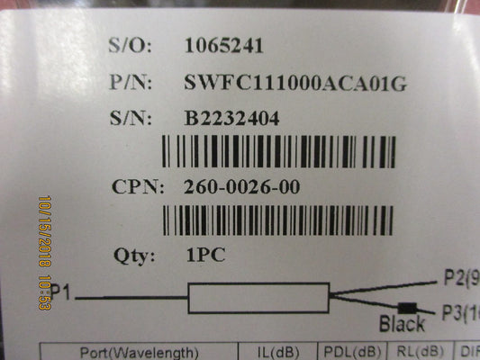 SWFC111000ACA01G Oplink Single window single mode wideband fiber BRAND NEW!