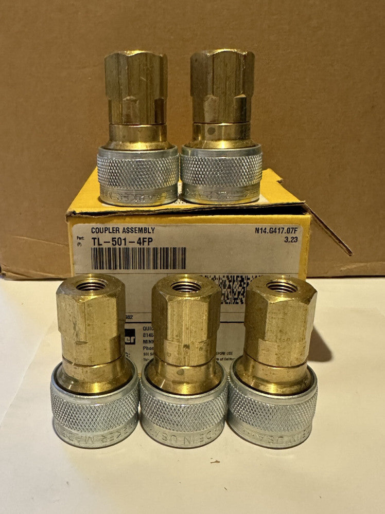 Box of 5 New PARKER TL-501-4FP Coupler Quick Connect 1/4" NPTF, 1/2" Body Size
