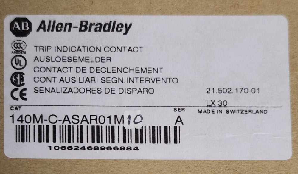 ALLEN BRADLEY 140M C ASAR01M10 140M-C-A Trip Indication Contact Module SAR01M10