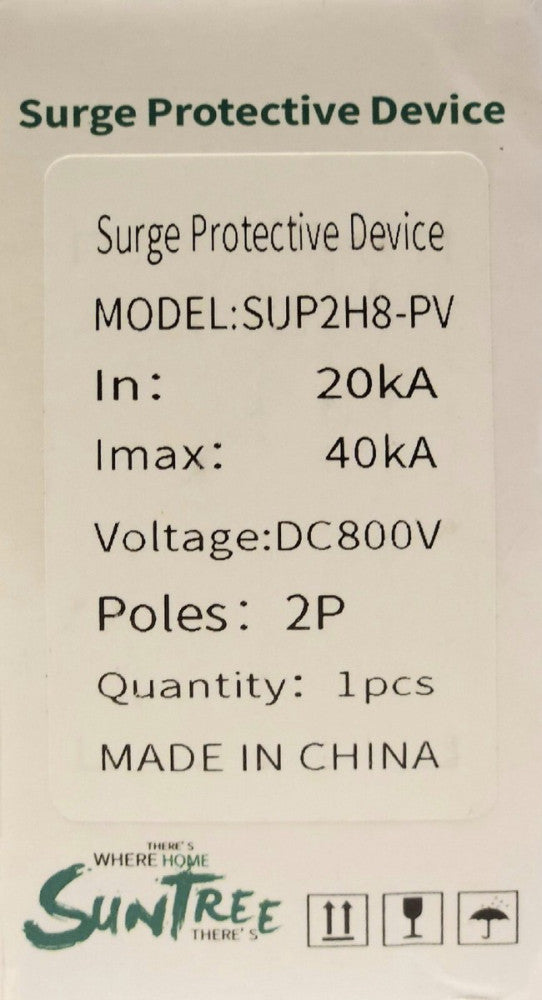 SUNTREE SUP2H8 PV Surge Protective Device 20-40 KA 2 Pole SPD 800 VDC