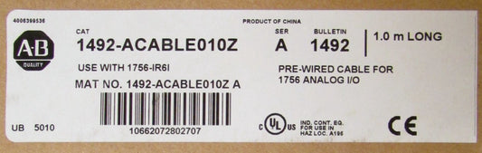 Allen Bradley 1492 ACABLE010Z Series A Pre Wired 1756 Input Output Cable