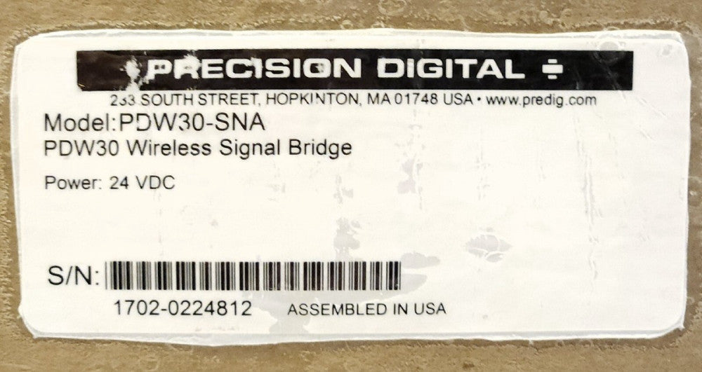 PRECISION DIGITAL PDW30 SNA PRI 24 VDC Model PDW30-SNA Wireless Signal Bridge