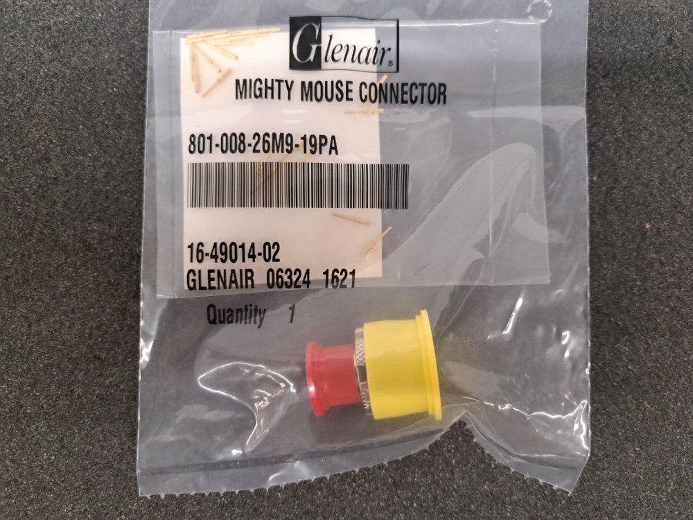 New, Glenair, 801-008-26M9-19PA, Conn Circular PIN 19 POS Crimp ST Cable Mount
