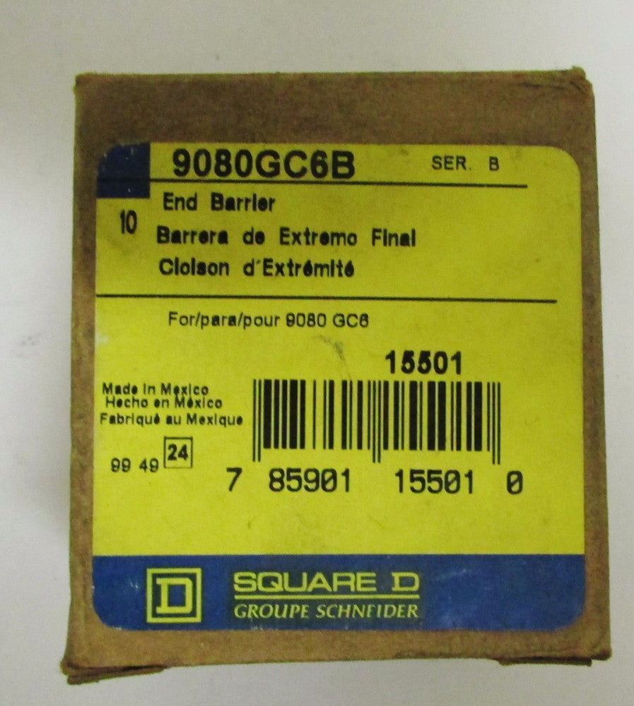 SQUARE D *BOX OF 10* 9080 GC6B End Barrier 9080GC6B 