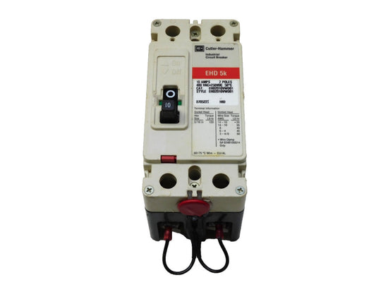 Eaton EHD5K Industrial Circuit Breaker 10A 2P 480Vac 250Vdc EHD2010VWD01