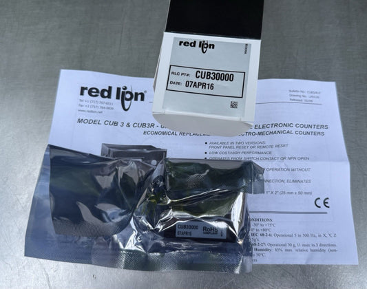 Red Lion Controls CUB30000 CUB3 LCD 6 Digit Counter - New