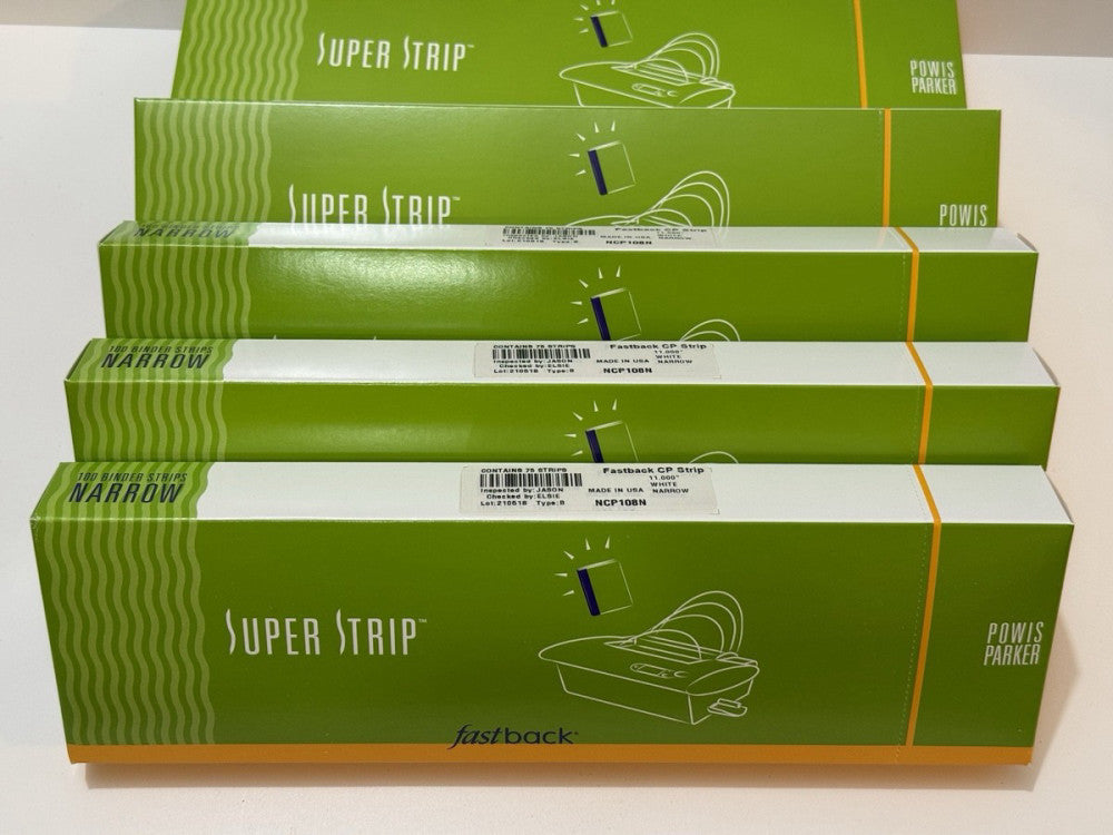 Lot of 5 - Powis 11" White Narrow Fastback CP Strip NCP108N - 75 Per Box - New