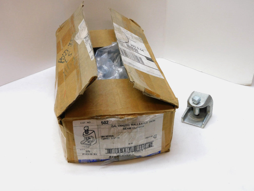 Thomas & Betts 502 Galvanized Malleable Iron Beam Clamps 3/8"-16 Lot of 26
