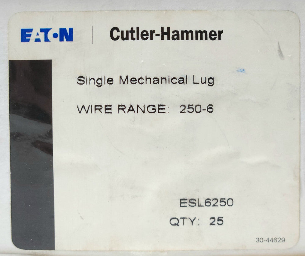 BOX OF 25 EATON CUTLER HAMMER ESL6250 ILSCO LA-250 Single Lug Wire Range 250-6 2