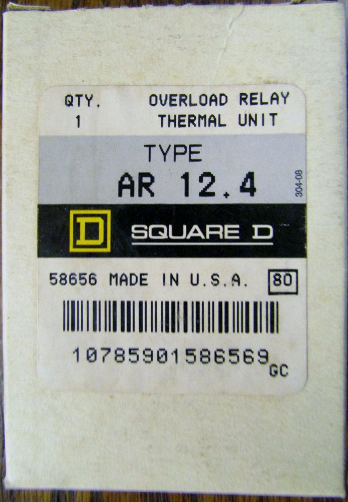 SQUARE D AR 12 4 Thermal Overload Relay Heater Element ar 12.4